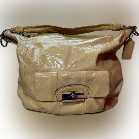 Coach Kristin Tan Soft Leather Convertible Hobo Cross Body Shoulder Bag XL - Picture 3 of 12